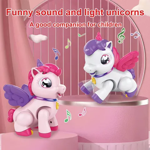 Electric Light and Music Unicorn Electronic Pet Walking Dancing Interactive Toy for Kids