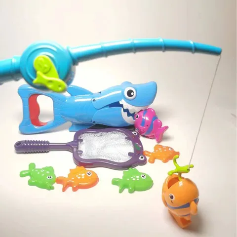 Kids Bath Toy Shark Grabber Fishing Game Set Interactive Water Play Toy Animal Catching Toy For Toddlers