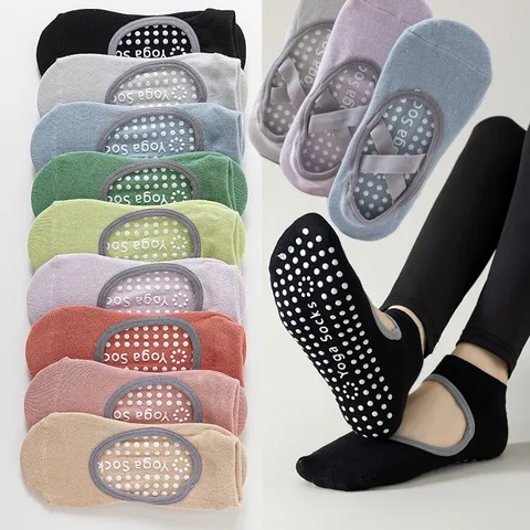 Calzini da Yoga Antiscivolo da Donna Atletico Sport Pilates Fitness Pavimento Calzini Cotone Traspirante Antiscivolo Esercizio