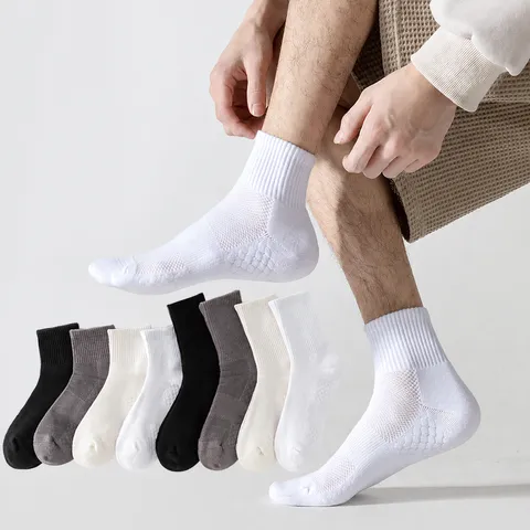 Chaussettes de Sport pour Hommes Fond Éponge Épais Coton Respirant Chaussettes de Basket-ball pour Entraînement Course Quotidien