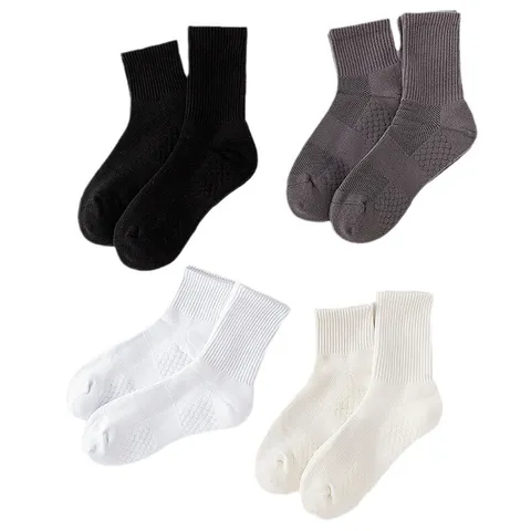 Men's Athletic Crew Socks Thick Towel Bottom Breathable Cotton Sports Basketball Socks For Training Running Everyday Wear
