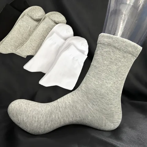 Herren Business Casual Baumwollmischung Crew Socken Einfarbig Atmungsaktiv Bequem Weich Alltagssocken Für Herren