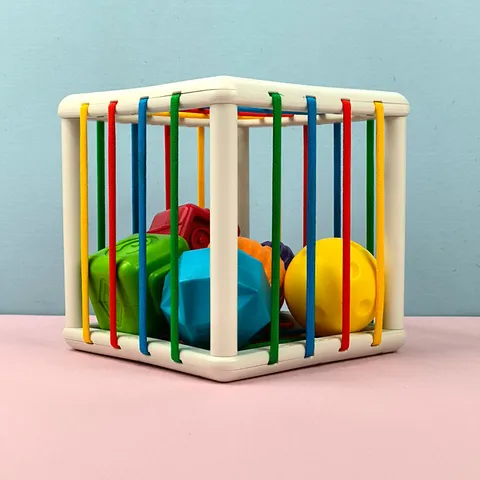 Baby Shape Sorter Toy Rainbow Sensory Bin Educational Learning Toy ABS Plastic Geometric Blocks Rattle For Toddlers