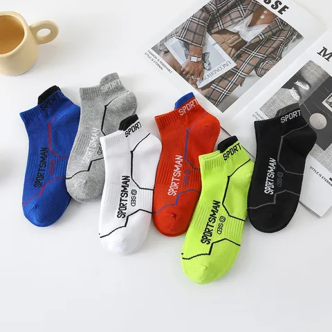 Calzini Corti in Cotone Sportivi da Uomo Traspiranti Assorbenti Casual per Primavera Estate