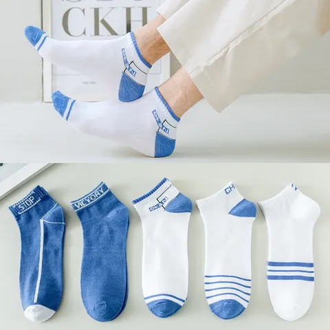 Heren Zomer Korte Sokken Ademende Katoenmix Onzichtbare Sneakersokken Casual Sportieve Lage Sokken Veelkleurig