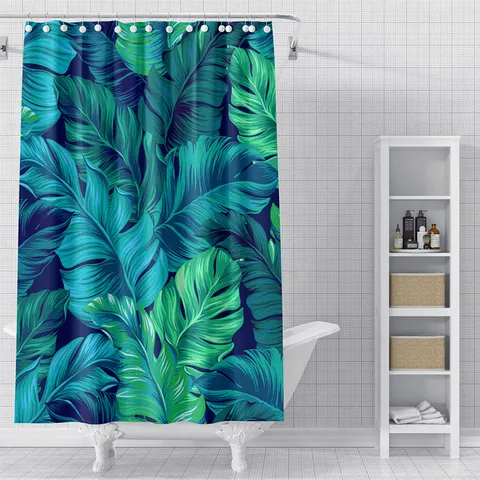 Waterproof Polyester Fabric Shower Curtain For Bathroom Skull Rose Floral Pattern Digital Printing Bath Curtain With Hooks