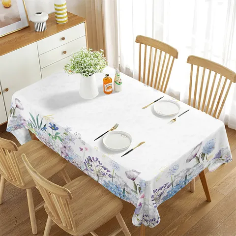 Waterproof Tablecloth Spring Summer Floral Rectangular Table Cloth Decorative Fabric For Dining Table Cover