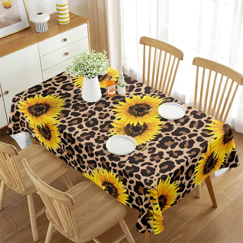 Mantel Rectangular Impermeable Flores de Primavera Cubierta de Mesa Resistente a las Manchas Para Hogar Cocina Comedor Decoración