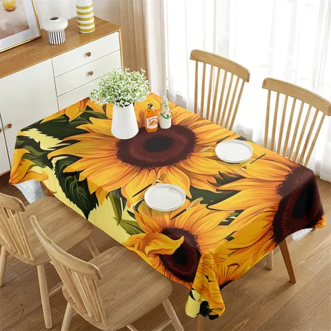 Mantel Rectangular Impermeable Flores de Primavera Cubierta de Mesa Resistente a las Manchas Para Hogar Cocina Comedor Decoración