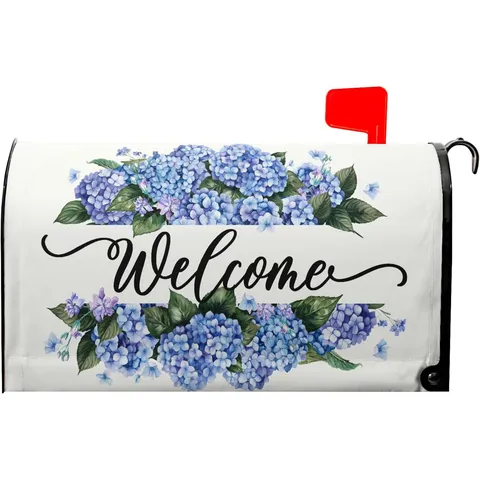 Housse de Boîte aux Lettres Magnétique Extérieure Imperméable Motif Floral Oiseau Tournesol Enveloppe de Boîte aux Lettres Décorative de Jardin