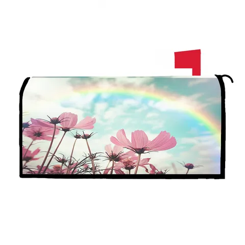 Draußen Wasserdichte Briefkastenabdeckung Blumen Landschaft Dekorativ Magnetisch Briefkasten Wrap Wetterfest Polyester Schutz
