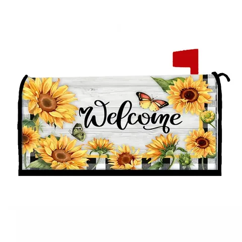 Cubierta de Buzón Magnética Impermeable para Exteriores Estampado de Flores de Primavera