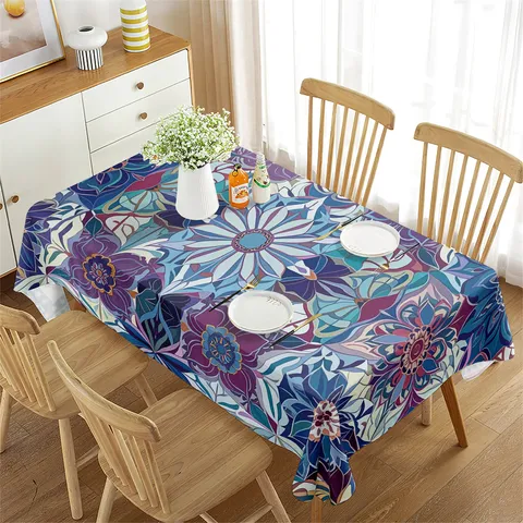 Mantel Impermeable Estampado Geométrico Abstracto Rectangular Lujo Moderno Cubierta de Mesa Para Comedor Decoración Del Hogar