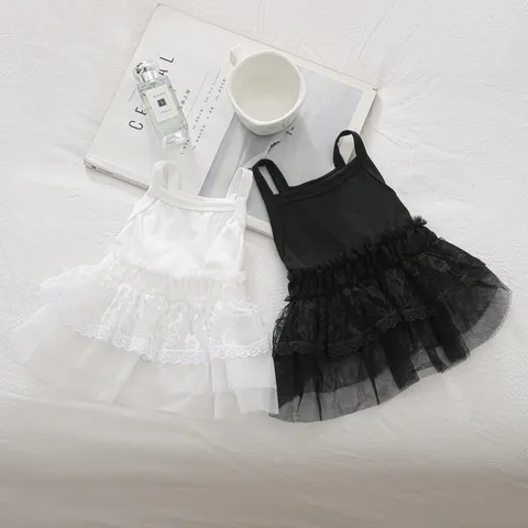 Pet Summer Strap Dress Lace Mesh Puppy Skirt Breathable Small Dogs Cats Clothes Thin Anti-Hair Loss Apparel
