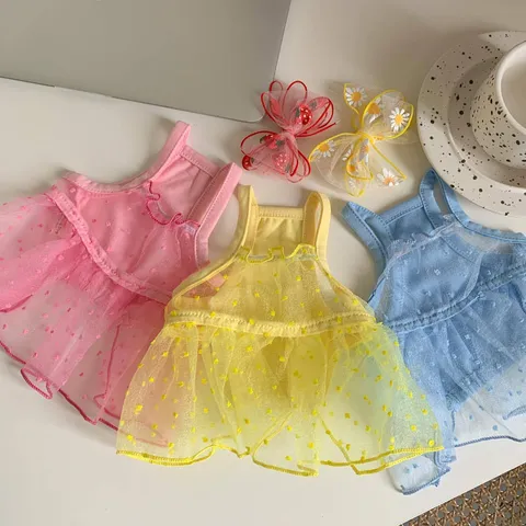 Spring Summer Pet Dress Breathable Mesh Dog Clothes Tutu Skirt For Small Dogs And Cats Puppy Apparel Pet Supplies