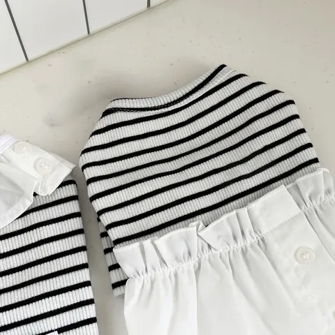 Pet Dog Summer Dress Cute Striped Vest Puppy Small Dogs Apparel Breathable Anti-Shedding Clothes For Chihuahua Teddy