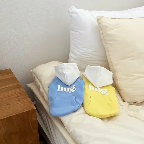 Cute Dog Hoodie Spring Summer Pet Clothes Small Dogs Teddy Bichon Hooded Sweatshirt With Pocket Letter Print Pet Apparel