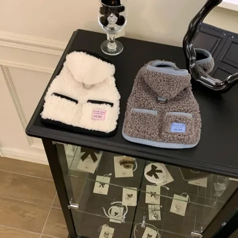 Pet Fleece Vest Autumn Winter Warm Hooded Dog Clothes Small Dogs Cats Puppy Coat Apparel Pet Supplies