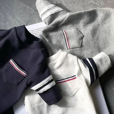 Pet Dog Cat Striped Hoodie Winter Warm German Velvet Clothes With Pocket