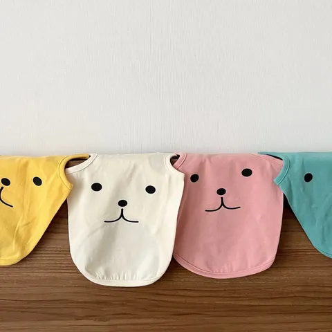 Summer Thin Cartoon Print Pet Vest Breathable Polyester Puppy Dog Tank Top Cute Casual Apparel For Small Dogs And Cats