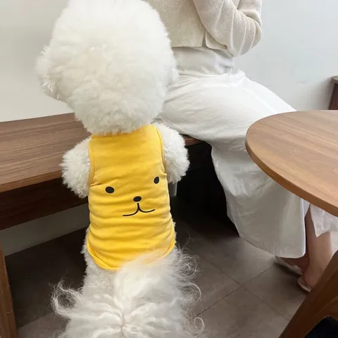 Summer Thin Cartoon Print Pet Vest Breathable Polyester Puppy Dog Tank Top Cute Casual Apparel For Small Dogs And Cats