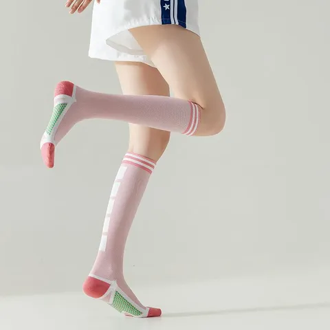 Damen Casual Baumwollmischung Über dem Knie Lange Socken Gestreift Sportlich Oberschenkelhohe Strümpfe Mode Sport Beinbekleidung