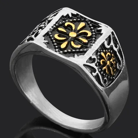 Anillo de Cabeza de Lobo Martillo de Thor Vikingo Hombre Retro Acero Inoxydable Anillo de Sello Runa Moda Punk Joyería de Dedo Regalo