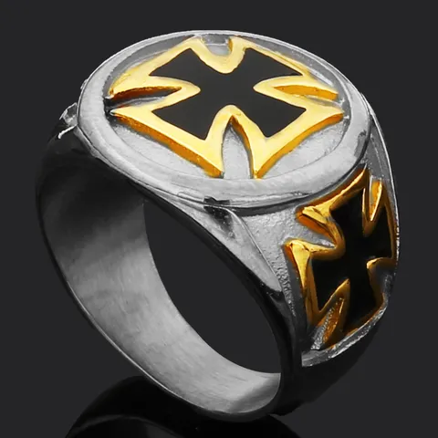 Anillo Vintage de Acero Inoxidable Martillo de Thor Ancla Hombre Punk Gótico Cruz Runa Anillo
