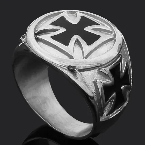 Anillo Vintage de Acero Inoxidable Martillo de Thor Ancla Hombre Punk Gótico Cruz Runa Anillo