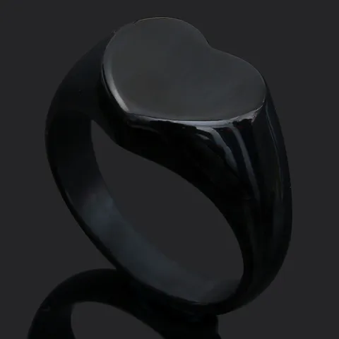 Anillo de Acero de Titanio Vintage para Hombre Anillo de Sello de Corazón Retro Anillo de Dedo de Martillo de Thor Vikingo Regalo de Joyería Punk de Moda