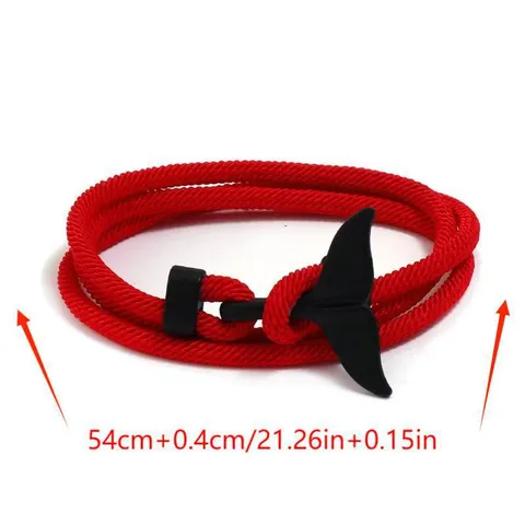 Pulsera de Cordón Milán para Pareja Cola de Ballena Cierre Metálico Serie Océano Estilo Ancla Joya Trenzada de Mano Regalo Mujer Hombre