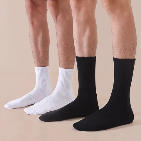 Unisex Thickened Cotton Athletic Sports Socks Terry Loop Bottom Running Basketball Crew Socks