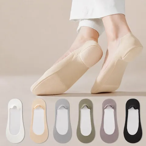 Damen Eisseide Unsichtbare Füßlinge Flacher Mund Anti-Rutsch Kissen Sommer Niedrig Geschnittene Socken Weibliche Fußbekleidung