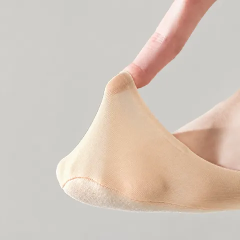 Damen Eisseide Unsichtbare Füßlinge Flacher Mund Anti-Rutsch Kissen Sommer Niedrig Geschnittene Socken Weibliche Fußbekleidung