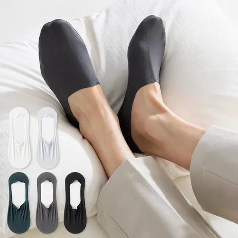 Herren Atmungsaktive Mesh Bootssocken Reine Baumwolle Dünn Rutschfest Unsichtbare Kurze Socken Frühling Sommer Casual Socken