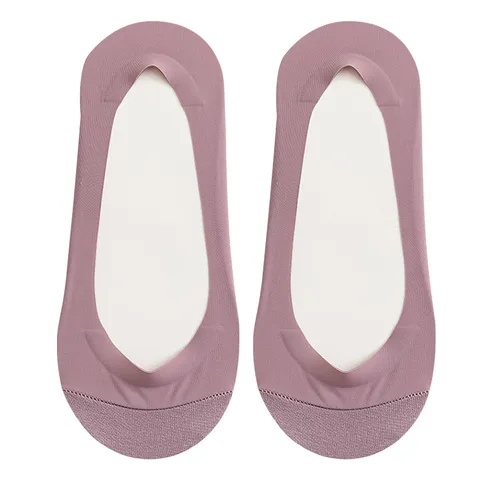 Damen Eisseide Unsichtbare Socken Sommer Dünn Flach Geschnitten Rutschfest No-Show-Socken