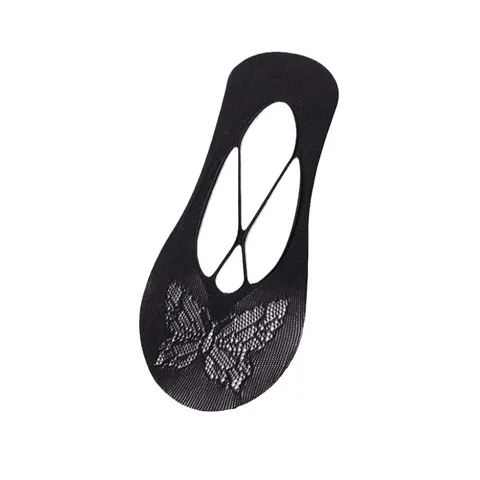 Damen Sommer Dünner Träger Rutschfest Unsichtbar Füßlinge Sexy Spitze Low Cut Atmungsaktiv Baumwollmischung Socken