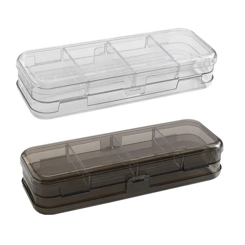 Astuccio Trasparente a Doppio Strato Grande Capacità Scatola Porta Cancelleria in Plastica PET Con Adesivi Fai-da-te per Studenti Ufficio