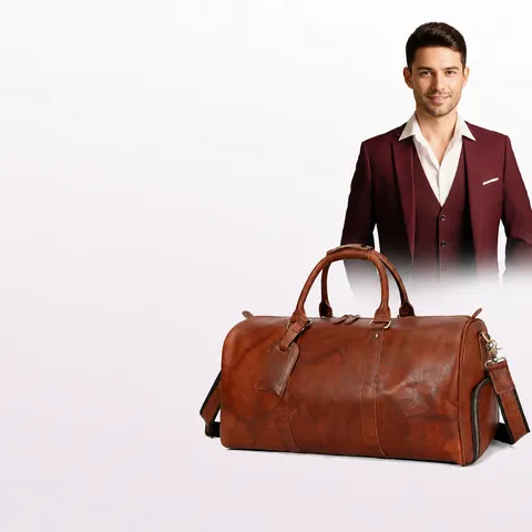 Borsa da Viaggio in Vera Pelle da Uomo Grande Capacità Valigia in Pelle di Bovina Borsa Palestra con Scomparto Scarpe