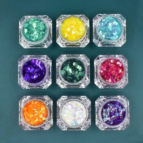 Iridescent Zeshoek Chunky Glitter Pailletten Voor DIY Ambachten Nail Art Slime Vulling Telefoonhoesje Decoratie Plastic Hars Accessoires