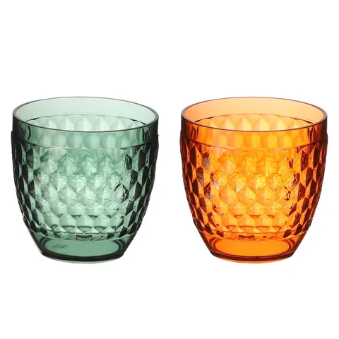 Creative Light Luxury Plastic Diamond Cut Water Cup Transparent Juice Milk Drinking Cup Home Travel Portable Tumbler