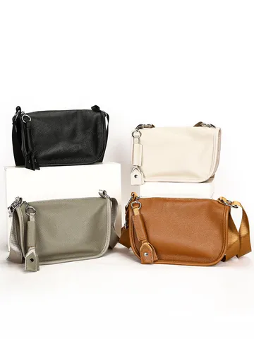 Borsa a Tracolla Casual da Donna in Pelle di Vacchetta a Forma di Raviolo Borsa a Spalla Morbida Grande Capacità Viaggio