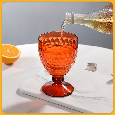 Abnehmbarer Kunststoff Diamantmuster Champagnerglas Leichter Luxus Geprägter Kelch Kreative Wiederverwendbare Wassertasse Trinkgeschirr
