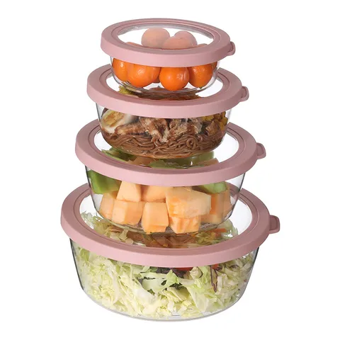 High Transparency PET Sealed Fresh Keeping Round Crisper Kitchen Storage Box Portable Meal Prep Container