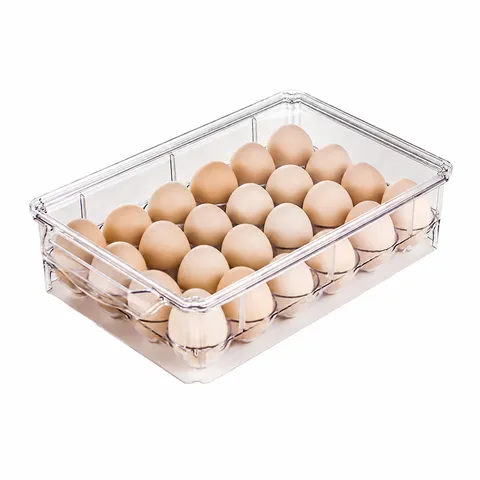 Scatola Contenitore per Conservazione Uova in Plastica Trasparente Multi Griglia per Frigorifero Supporto Organizer per Cucina