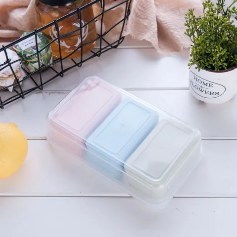 Plastic Fresh Keeping Box Set Four Piece Portable Lunch Box Multi Compartment Food Storage Container For Kitchen