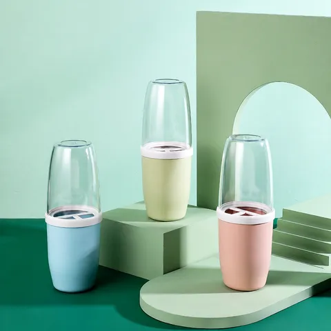 Portable Travel Toothbrush Cup Set Plastic Dustproof Mouthwash Cup Toothpaste Storage Holder Organizer For Bathroom Trip