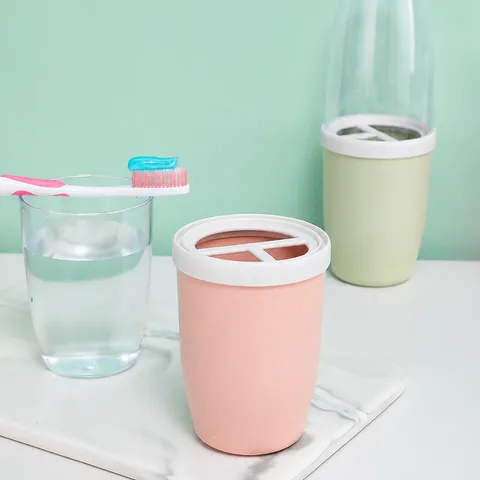 Portable Travel Toothbrush Cup Set Plastic Dustproof Mouthwash Cup Toothpaste Storage Holder Organizer For Bathroom Trip