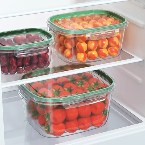 Food Grade Transparent Microwave Sealed Fresh Keeping Box Refrigerator Fruit Storage Box Set Kitchen Organizer Food Container