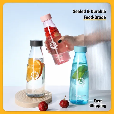 Portable Plastic Water Bottle Transparent Student Sports Drinkware Leak Proof BPA Free Daily Outdoor Travel Use